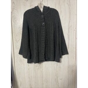APT 9  Womens Gray Swing Cardigan Sweater With Hood Size Xl
